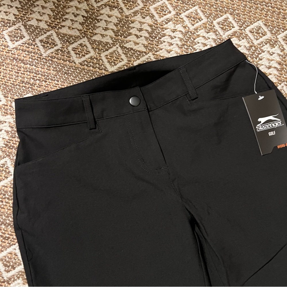 NWT Slazenger 0 Golf Black Button Closure Tech Pants Women's - Picture 2 of 7